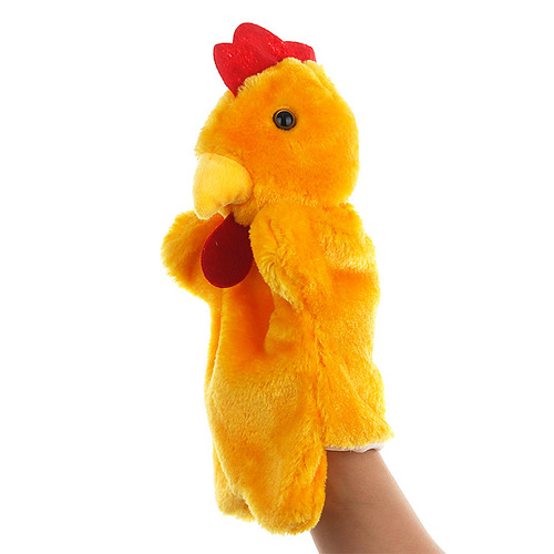 Cross-border distribution of plush toys, animal hand puppets, rooster and hen dolls, mixed batch parent-child comfort early education dolls