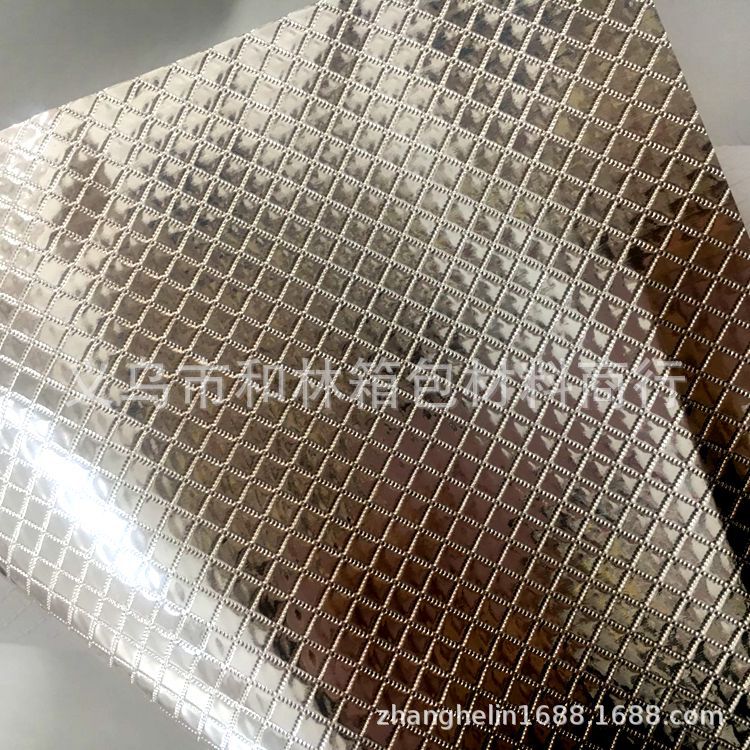 现货供应方格纹PVC贴合铝膜 PEVA贴合铝膜保温包冰包午餐包材料