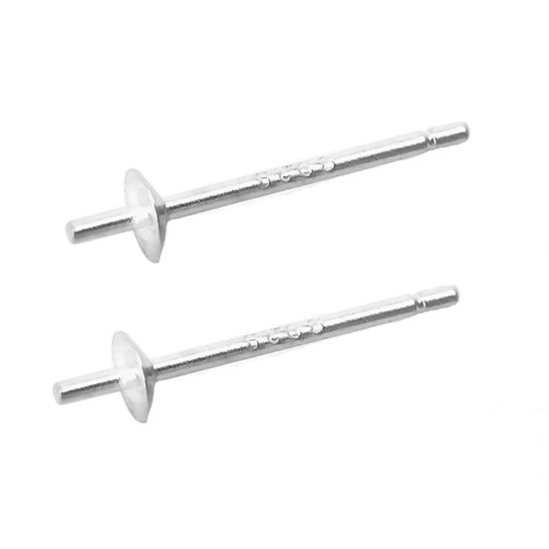 True S925 Tremella, Bowl Needle Silver Accessories Make Pearl Earrings DIY Tremella Tremella Jewelry accessories