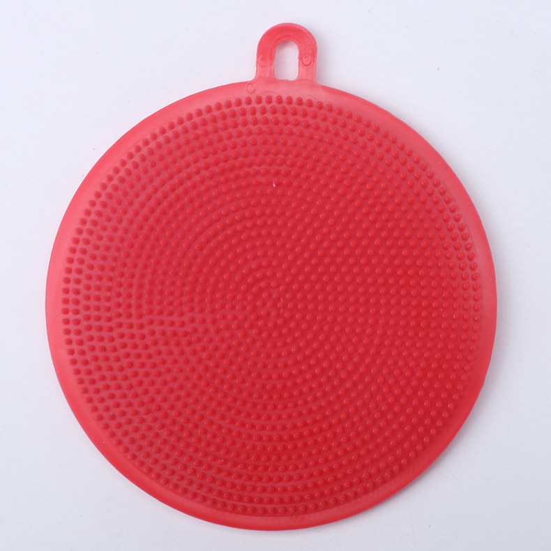 Cepillo de plato de silicona Tamaño pequeño almohadilla de aislamiento redondo multifuncional cocina descontaminación plato paño melón fruta vegetal cepillo de limpieza
