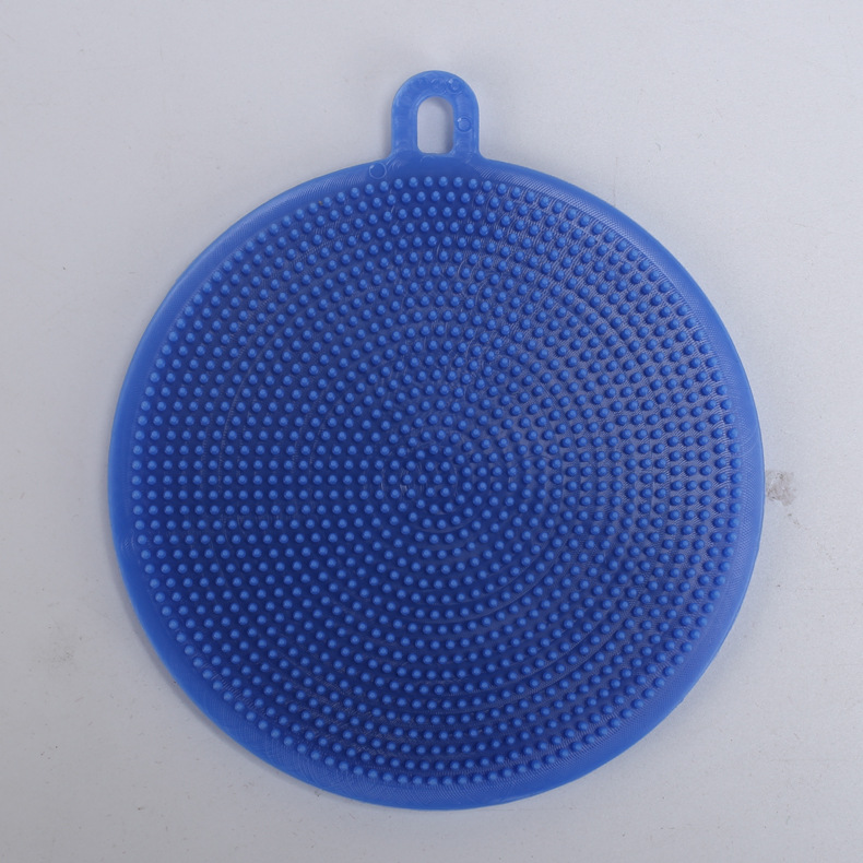 Cepillo de plato de silicona Tamaño pequeño almohadilla de aislamiento redondo multifuncional cocina descontaminación plato paño melón fruta vegetal cepillo de limpieza