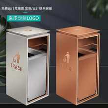 商用静音不锈钢导轨垃圾桶 酒店市政抽拉式垃圾桶 定 制O E M贴标