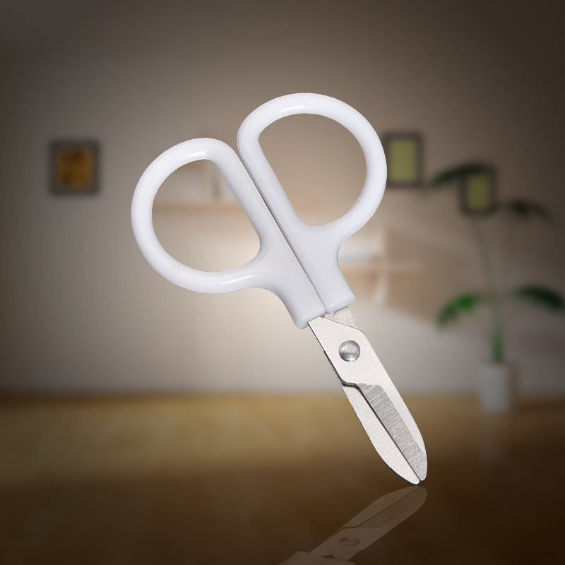 Tijeras pequeñas de plástico puntiagudas para estudiantes, manualidades, desechables