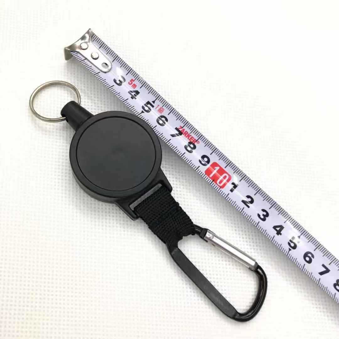 Plástico completo cuerda de nylon de cabeza gruesa de alta tracción elástica llavero telescópico ABS fácil