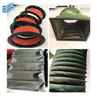 硅钛软接防火排烟风机软接头柜式离心机帆布软接头软连接布下料筒