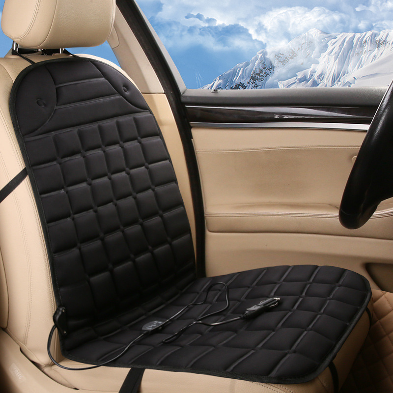 Universal Car Heated Seat Cushion Winter Universal 12V (Multi-function pad) - black