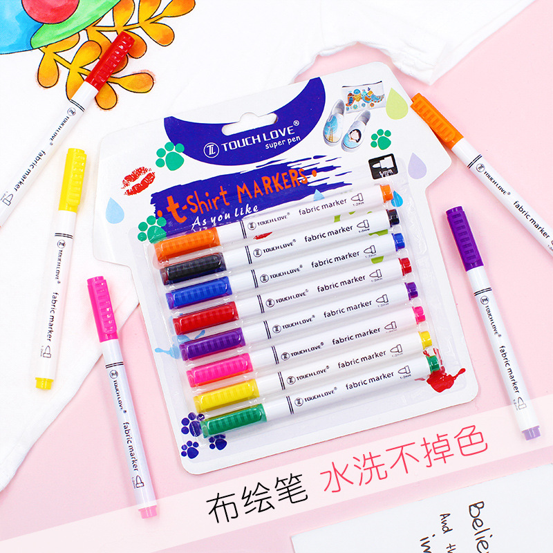Cepillo de tela pintura de tela trazos ropa de lavado no se desvanece pintura textil graffiti pluma niños DIY traje camiseta pluma