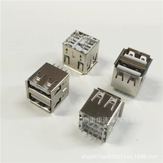 USB2.0母座 双层H14.2mmUSB接口 立式直插8pin连接器 专业USB供应