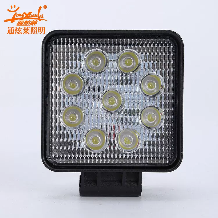 汽车货车4寸27Wl检修灯 led工程车灯 9珠方形 叉车灯 越野车灯