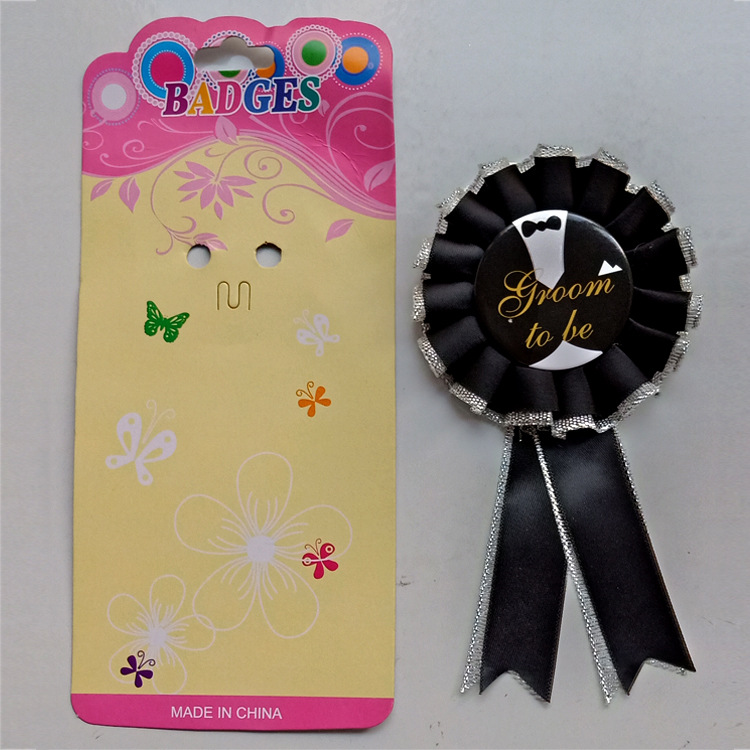 Nuevo Bachelor Party Badge Party prom etiqueta insignia negro GROOM TO BE Badge