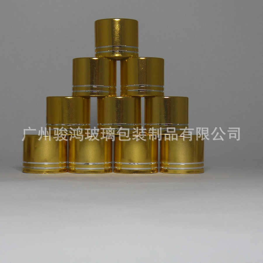现货供应玻璃瓶盖、精油瓶专用盖。18#金色双切线瓶盖