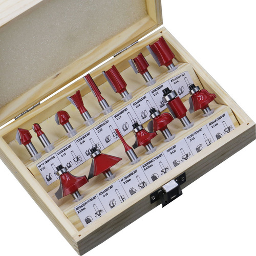 15-piece woodworking milling cutter set, edge trimming machine woodworking milling cutter set, 12-piece woodworking alloy slotting milling cutter set