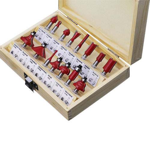 15-piece woodworking milling cutter set, edge trimming machine woodworking milling cutter set, 12-piece woodworking alloy slotting milling cutter set