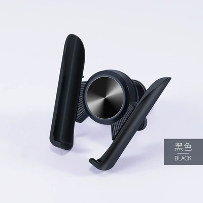 Car Mobile Phone Bracket Car Mobile Phone Navigation Bracket Air Outlet Special Supplies Gravity Telescopic Suction Disc Instrument Panel (Car phone holder) - black