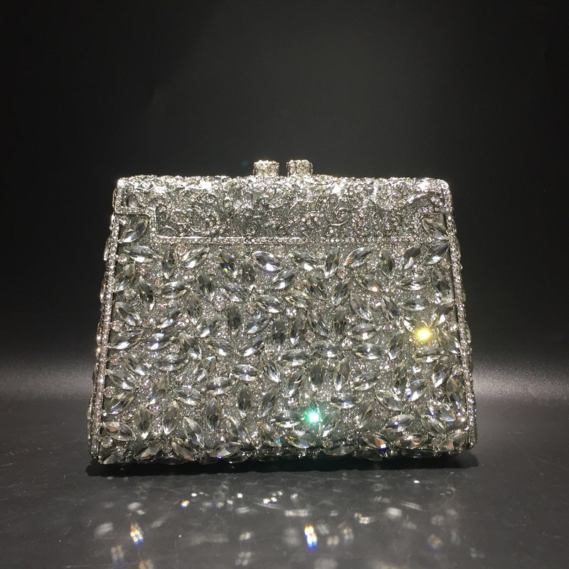 Bolsa de mano de mujer Aliexpress bolsas de diamante de vidrio metal hueco bolsas de cena bolsas de banquete
