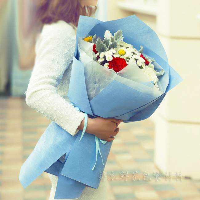 20张云淞纸韩国无纺布棉纸鲜花礼品包装纸花店用品花束包装材料