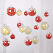 创意新款装饰吊球耐摔橱窗装饰挂球塑料空心球pet高透明圣诞球