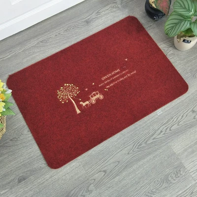 Avtomobil döşəmə paspasları kitchen bathroom anti-slip mat mat - embroidered-dark-red-carriage-40cm60cm