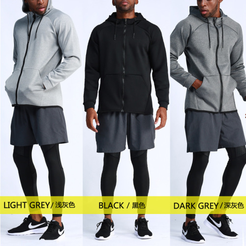 Men's Autumn/Winter Sports Coat Basketball Training Sport Jacket Outdoor Running Quick-Drying Fitness Hooded Sweatshirt Clothing