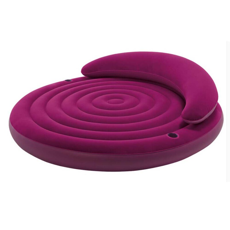 Inflatable Mattress pvc Flocking Round Mattress Backrest Sofa Bed Diameter 2 m Oversized Inflatable Mattress