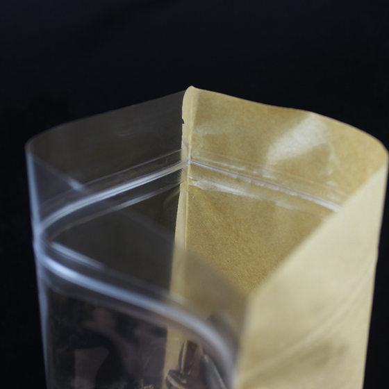 Transparent Kraft Paper Bag Yin and Yang Self-sealing Bag Self-supporting Food Packaging Plastic Bag Spot Printing Nut Tea Bag
