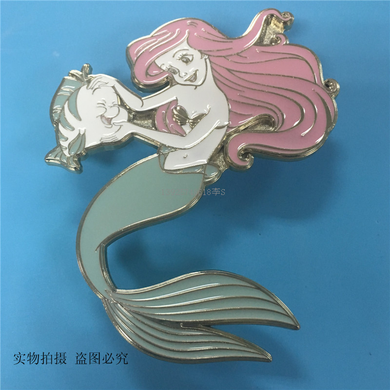 厂家供应美人鱼金属标牌 箱包金属珐琅标牌 手袋LOGO标制作