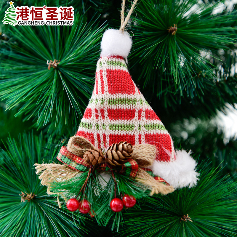 Decoraciones de Navidad calcetines de Navidad de tela de felpa sombrero ropa Decoraciones decoración del árbol de Navidad pequeño colgante