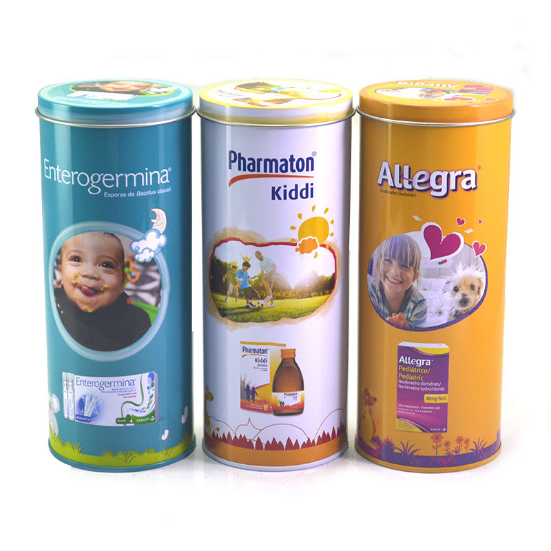 东莞铁罐包装厂家批发圆形保健品铁罐儿童营养品高档金属罐