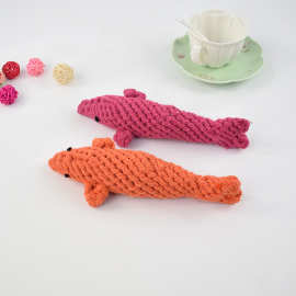 宠物用品手工编织仿真玩具海豚 耐胶解闷宠物玩具鱼 量大包邮