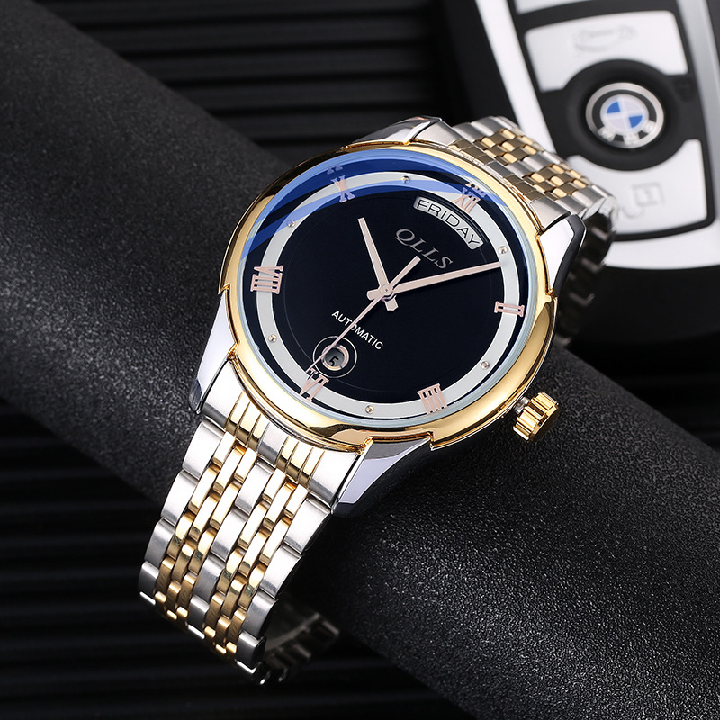2023 New Style Watch Men's Fashion Automatic Mechanical Watch Steel Band Waterproof Watch Student Business Men's Watch