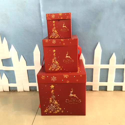 Christmas decorations Christmas Duotou gift box shopping mall supermarket window ornaments decoration atmosphere arrangement paper gift box