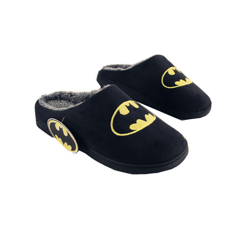 Original Marvel Batman pareja zapatos de Interior de suela gruesa antideslizante impermeable Zapatillas de casa de los hombres y las mujeres hechas a mano de algodón acolchado zapatos de confinamiento