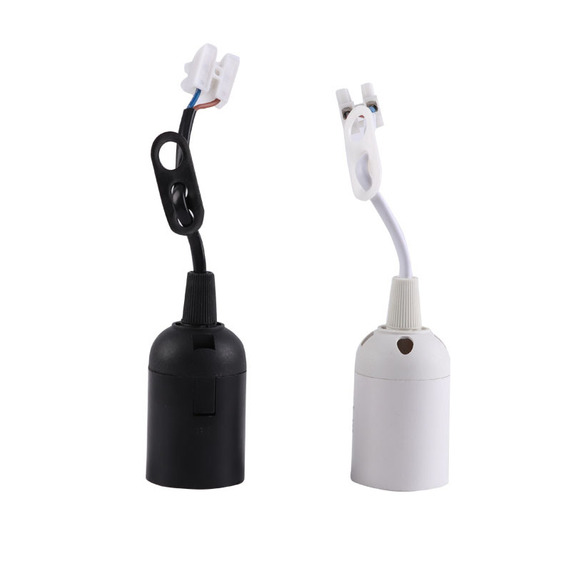 Wholesale E27 Screw Lamp Holder European Standard Card Type E27 with Wire Terminal Chandelier Accessories with Wire Lamp Holder Lamp Holder