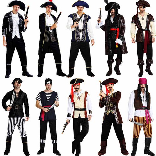 Halloween costume pirate costume foreign trade queen costume Caribbean role play costume couple male Captain Jack Sparrow