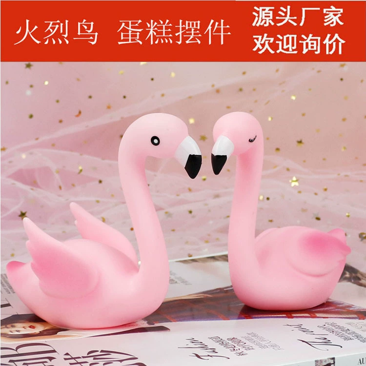 Прямая поставка с фабрики украшения для выпечки торта эмаль ремесла украшения креативное освещение Фламинго День Рождения мультфильм украшения