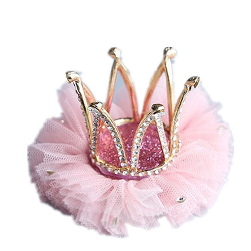 Child Crown Hair Accessory, Girls' Crown Princess Hair Pin, Net Fabric Fairy Baby Hair Clip, Non-Damaging Hair Accessory for Young Girls