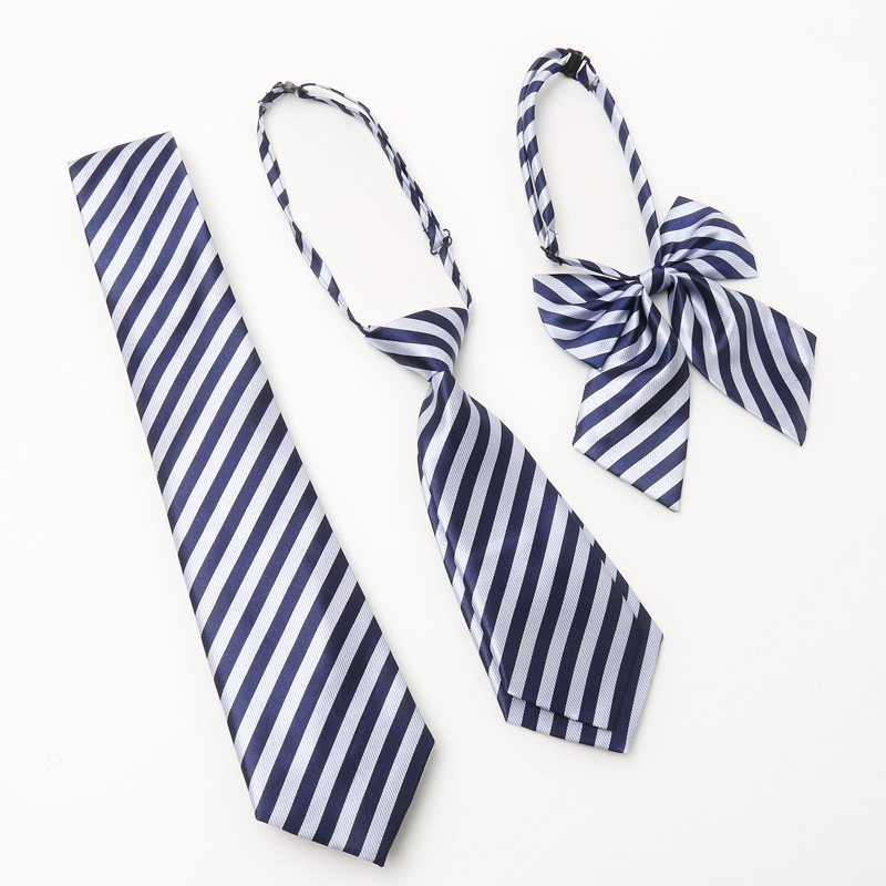 Professional business men's tie Joker wave stripe shirt zipper tie pullover simple tie factory direct sales