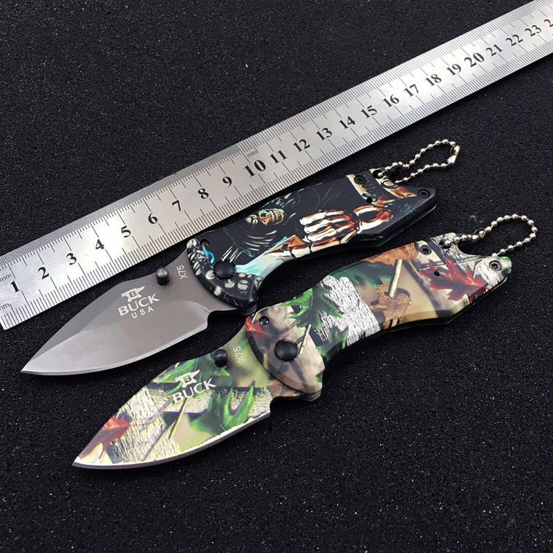 3D钢柄 户外刀具迷你折叠刀 野外求生防身随身刀具 不锈钢折刀