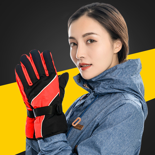 Outdoor warm gloves, winter cycling sports ski gloves, windproof and waterproof color matching new motorcycle gloves