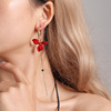 Asymmetrical fashionable long earrings with tassels, Korean style