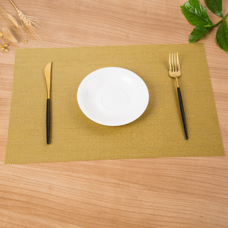 Mantel individual (placemat) 30×45 cm, color sólido Teslin, resistente al desgaste, lavable, ideal para hoteles y restaurantes occidentales