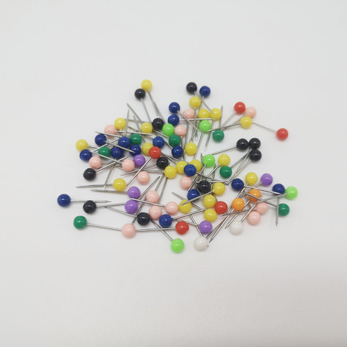 Cross-border e-commerce best-selling 500/1000 pieces colorful plastic large head pins, ten-grid 10-color map pins, brooches, beads