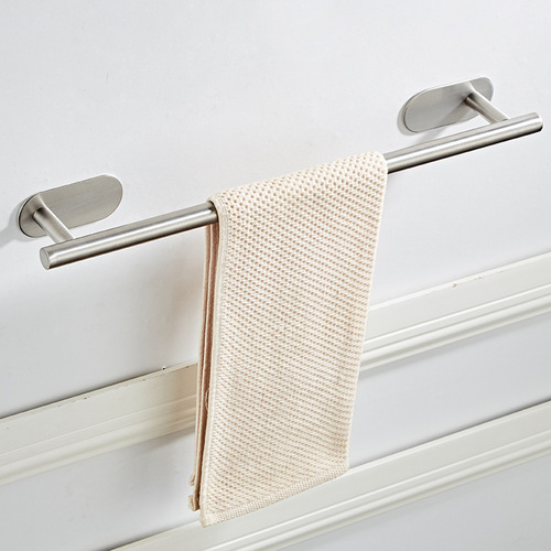 Shengruijia Bathroom 304 stainless steel towel rack punch-free bathroom pendant cross-border 3M single layer towel bar