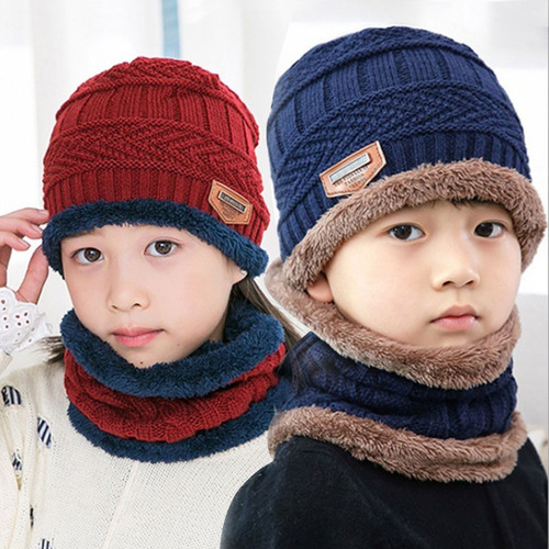 9524 new autumn and winter woolen hat and scarf set, trendy Korean style winter thickened warm knitted hat children's hat