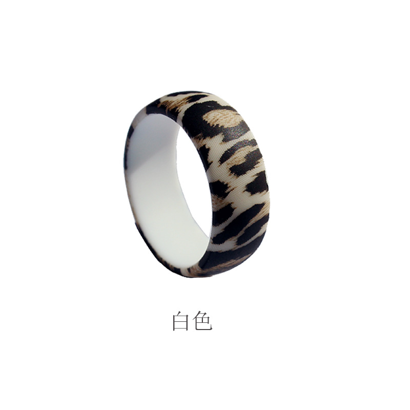 8.7mm Wide European and American Leopard Print Silicone Ring Amazon Cross-border Personality Ring Sports Ring for Men and Women