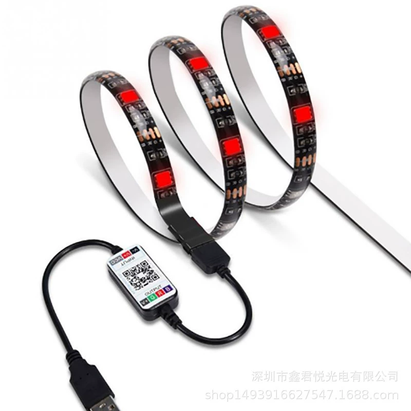 Светодиодная световая лента (5V) Bluetooth/APP и пульт на 24 кнопки, 5050 RGB, длина 1–5 м, 30/60 LED/м, питание USB