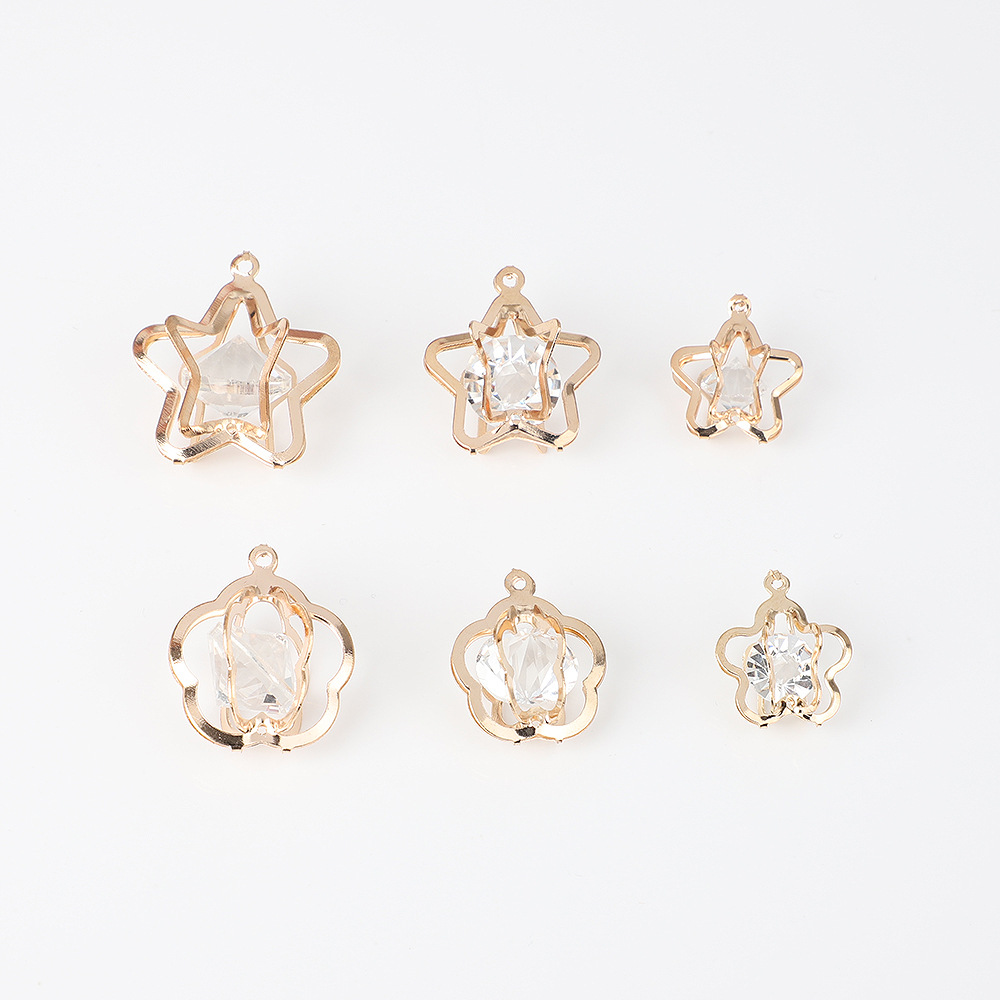Amor creativo personalizado de cinco estrellas accesorios de joyería material de bricolaje pendientes pulsera con colgante de diamantes colgante pequeño