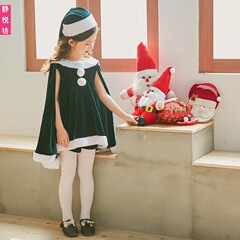 クリスマス子供服赤ちゃん子供服女の子サンタクロース服ショールマントマント女の子ドレス