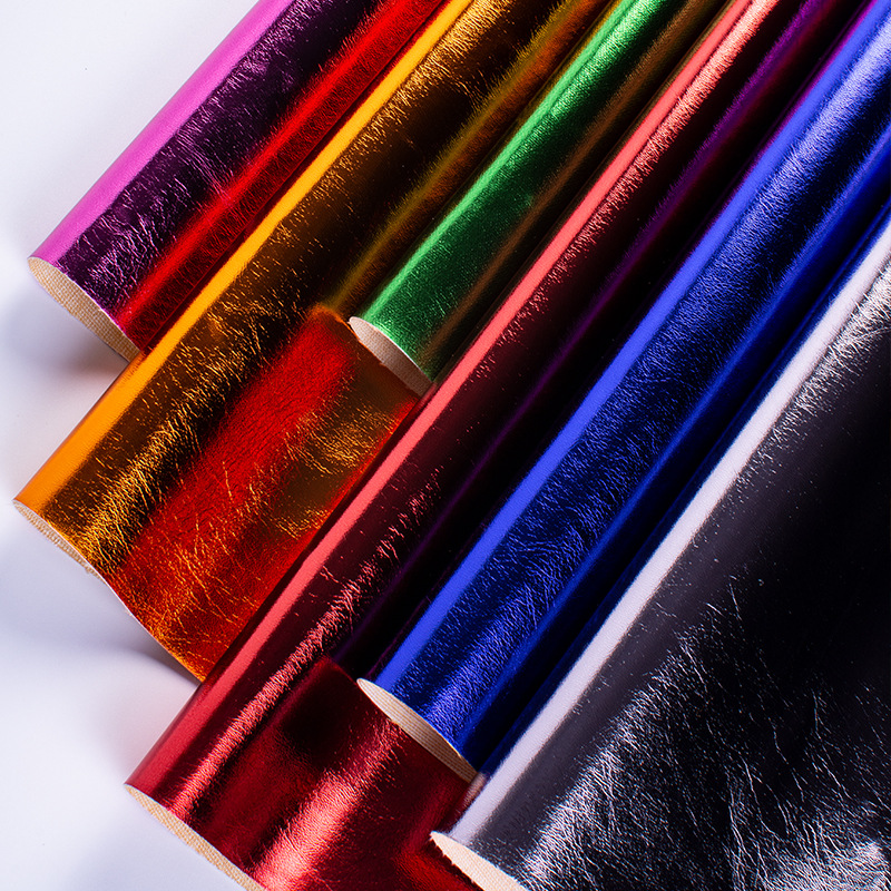 现货 珠光101纹金属贴膜pu皮革面料柔软服装革软包人造革皮料批发