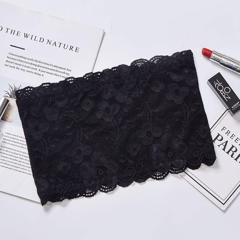 New 1581 plus size lace hollow-out sexy seamless bottoming tube top one-word fashion lace bottoming hot